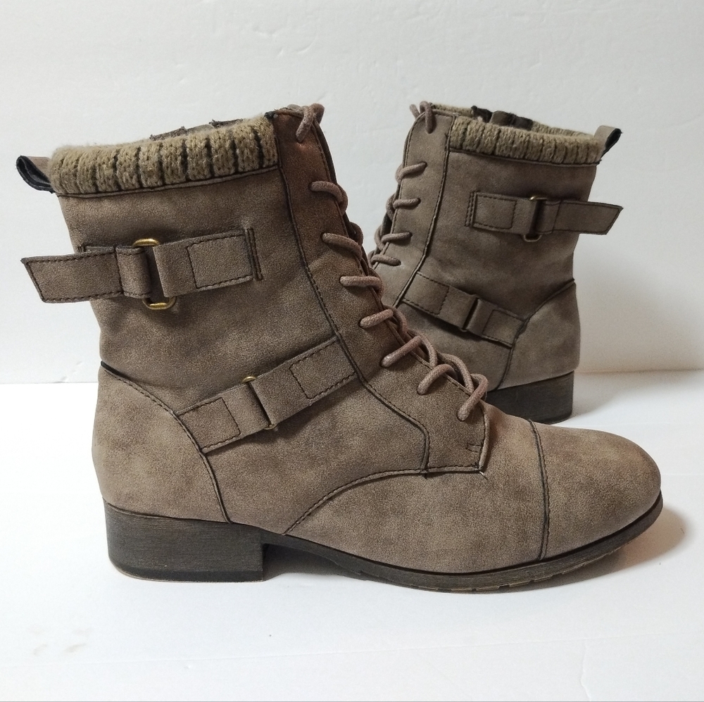 POP Women's Cooper Booties Boots Gray Taupe Pewter Size 9.5